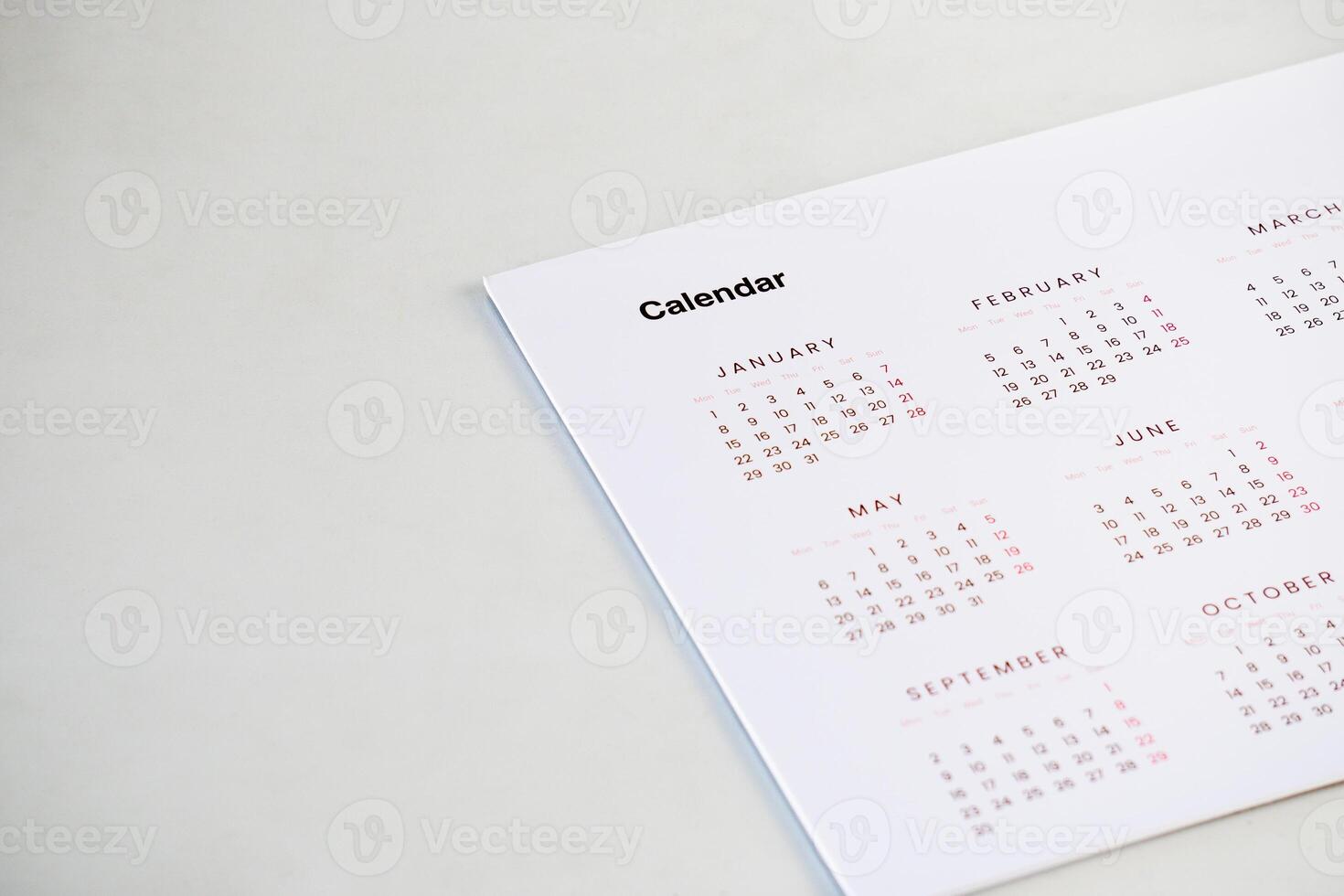 calendar paper on the table background photo