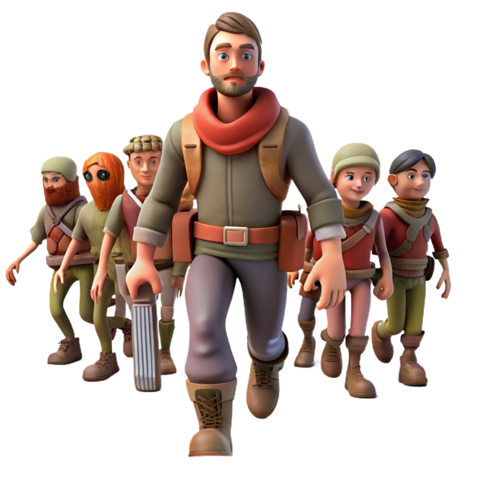Adventure Team Exploring Unknown Territories png