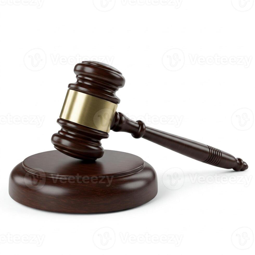 A judge gavel isolated on white photo