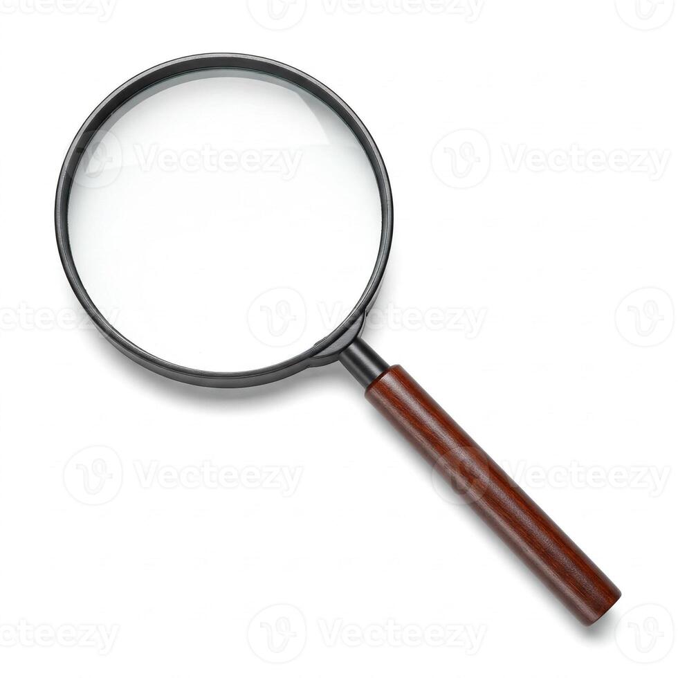 A magnifying glass isolated on white photo