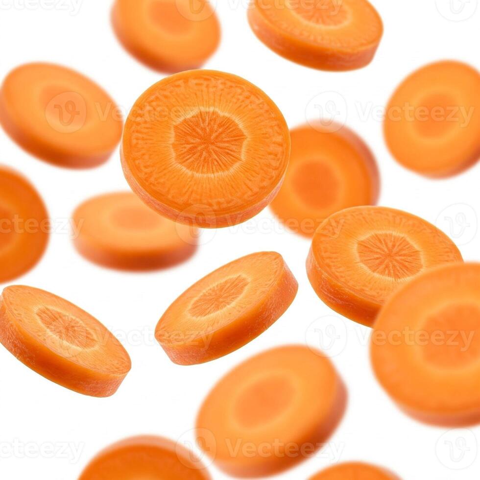 Slices carrots isolated on white photo