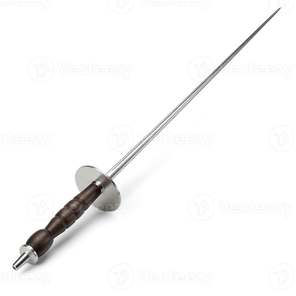 3D illustration of a fencing sword isolated on white photo