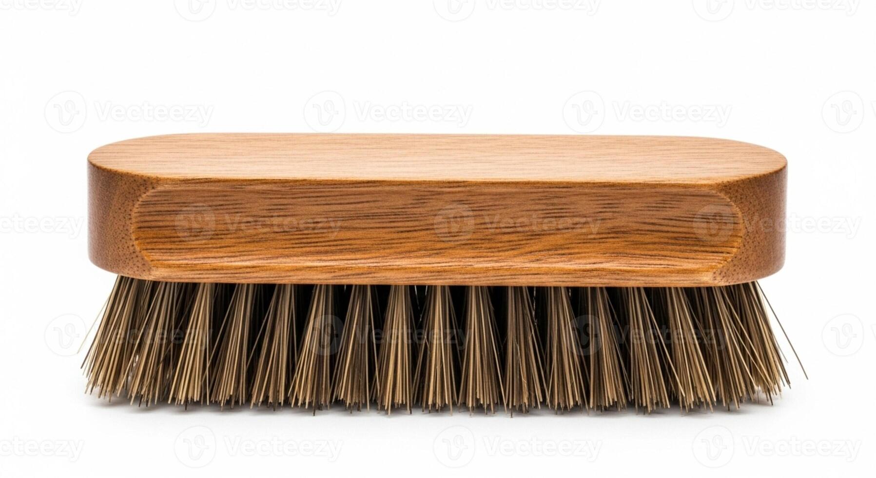 A small wooden brush isolated on white photo