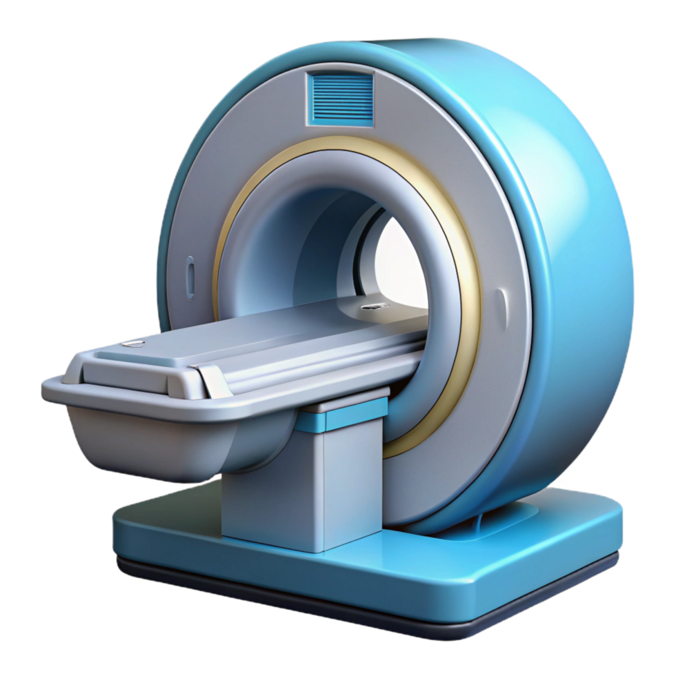 sumptuous signature MRI machine, detailetechnical drawing style, multiple angles providein a single image, isolateon transparent background,high-resolution product photography png