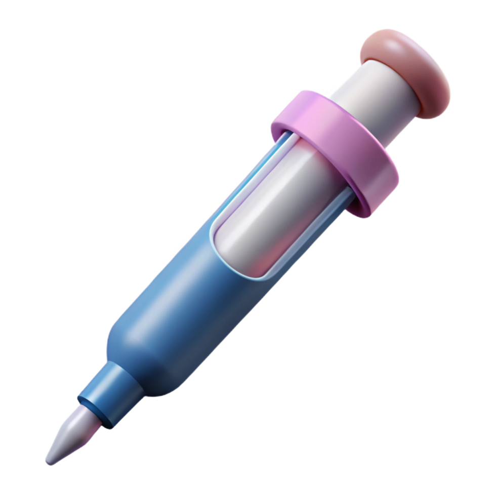 inspireorganic Insulin pen, pre-fillewith insulin, needle attached, studio lighting, front view, isolateon transparent background,high-resolution product photography elite png