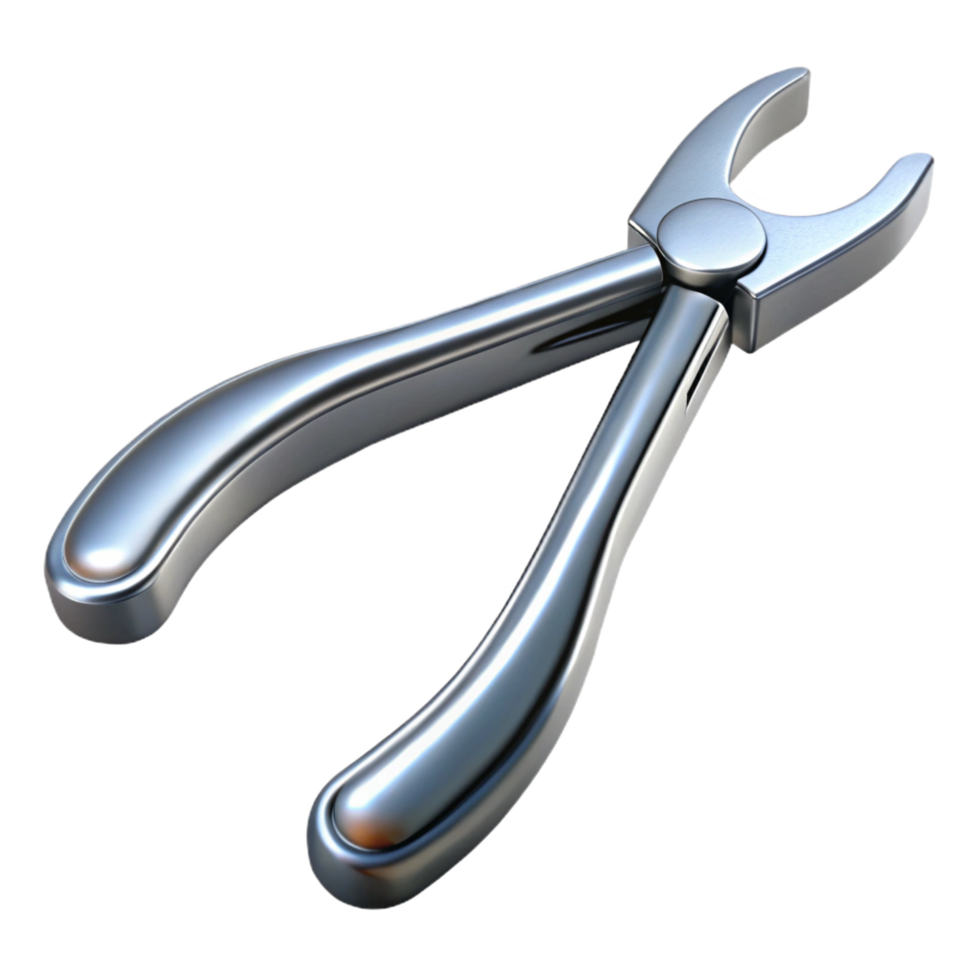 picturesque ethereal elegant Forceps, stainless steel, toothetips, studio lighting, top-down view, isolateon transparent background,high-resolution product photography gallery standard png