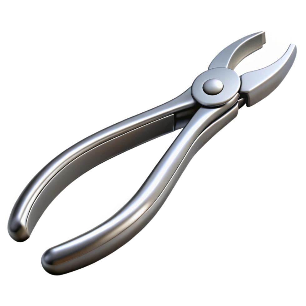 passionate striking Forceps, stainless steel, toothetips, studio lighting, top-down view, isolateon transparent background,high-resolution product photography expertly shot png