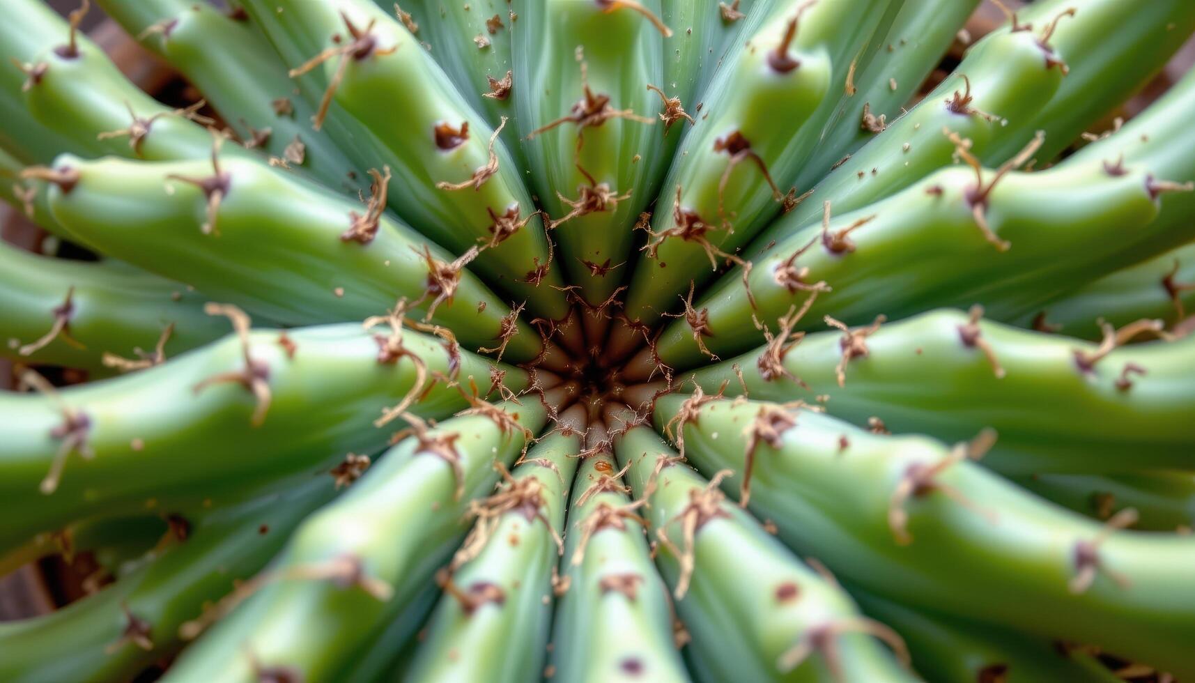 close up view of a cactus with twisted arms extending outward in natural symmetry. photo