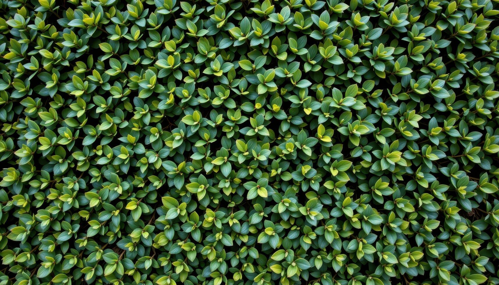 close up view of a dense hedge with neatly trimmed boxwood leaves packed tightly together. photo