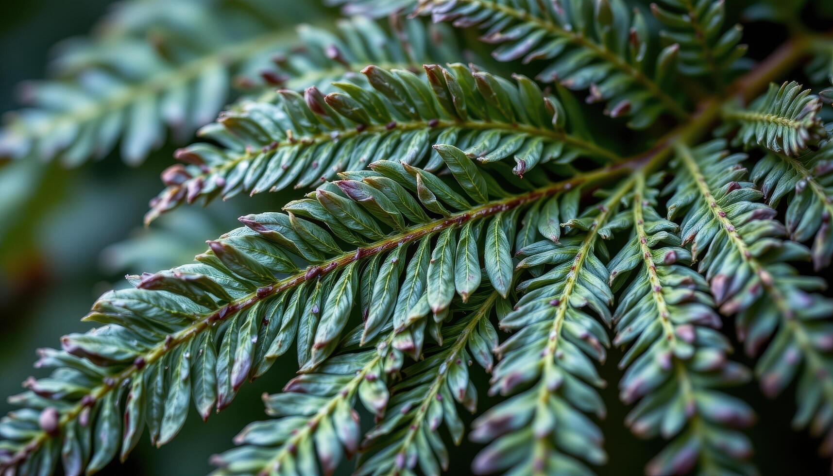 close up view of a mature fern leaf with overlapping pinnae creating a layered organic pattern. photo