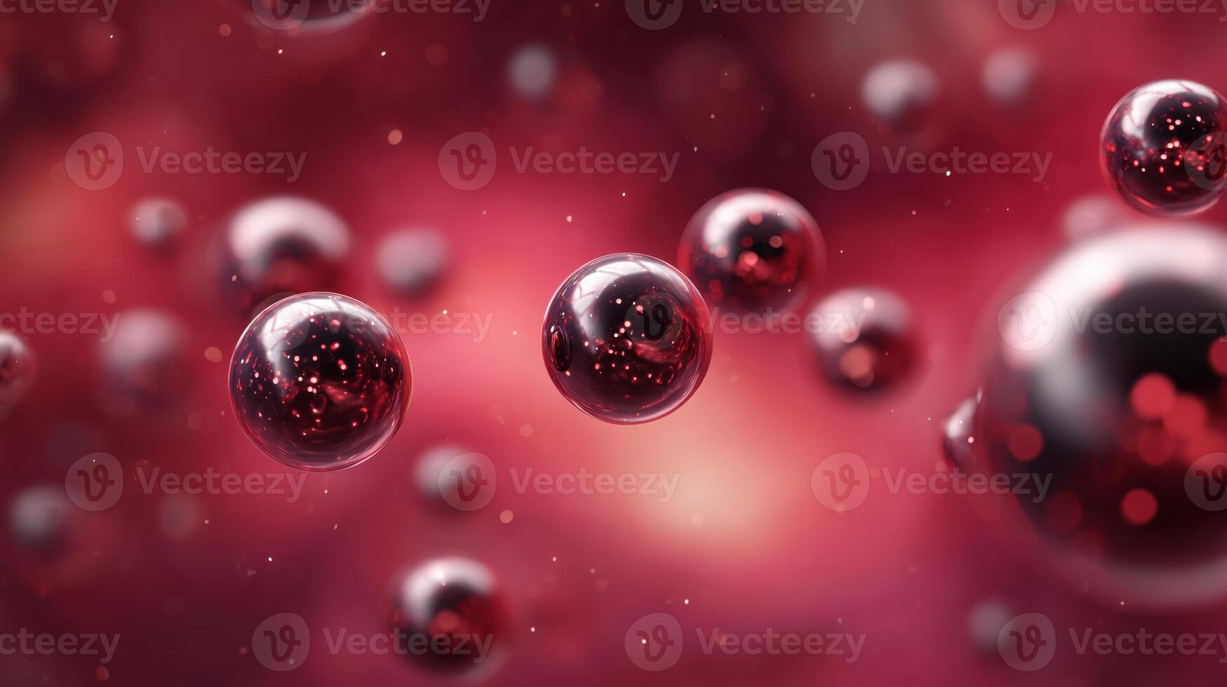 Visual representation of blood cells in a vibrant red environment. photo