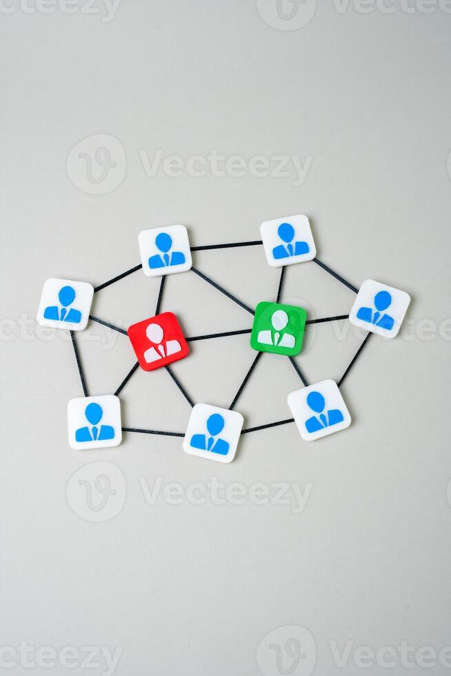 Conflict in the corporate environment and ways to resolve it. Two poles in the team of a business company. Workplace polarization. Leadership challenges, communication breakdowns. photo