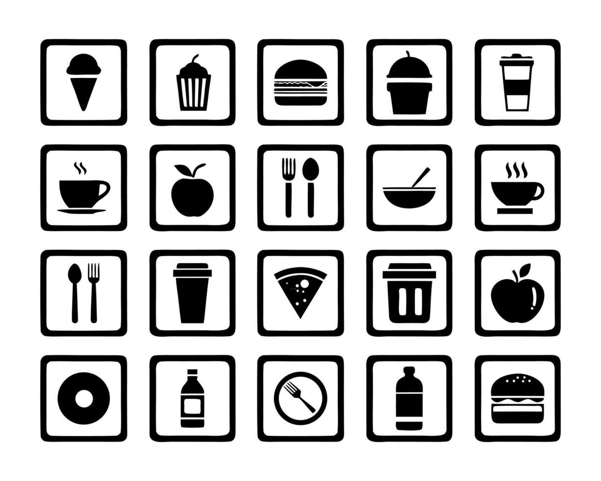 Food and Drink Icon sets vector