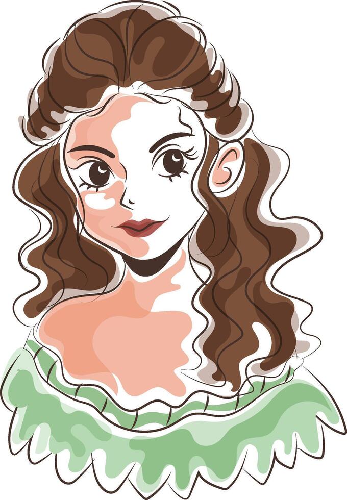 latin woman doodle hand drawn vector