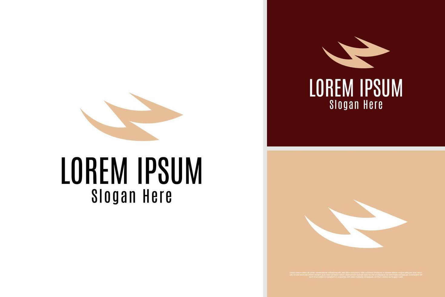 Luxury wing logo design illustration template vector