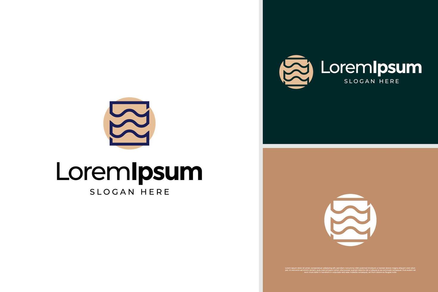Landscape of river, creek and valley logo design vector
