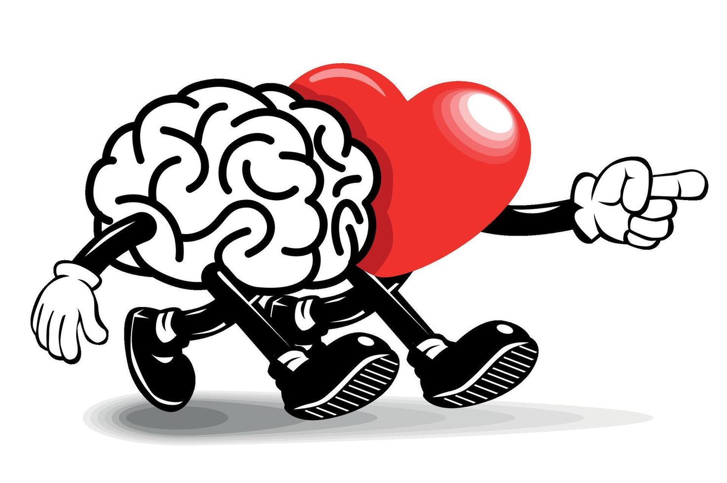 Brain and Heart go together vector