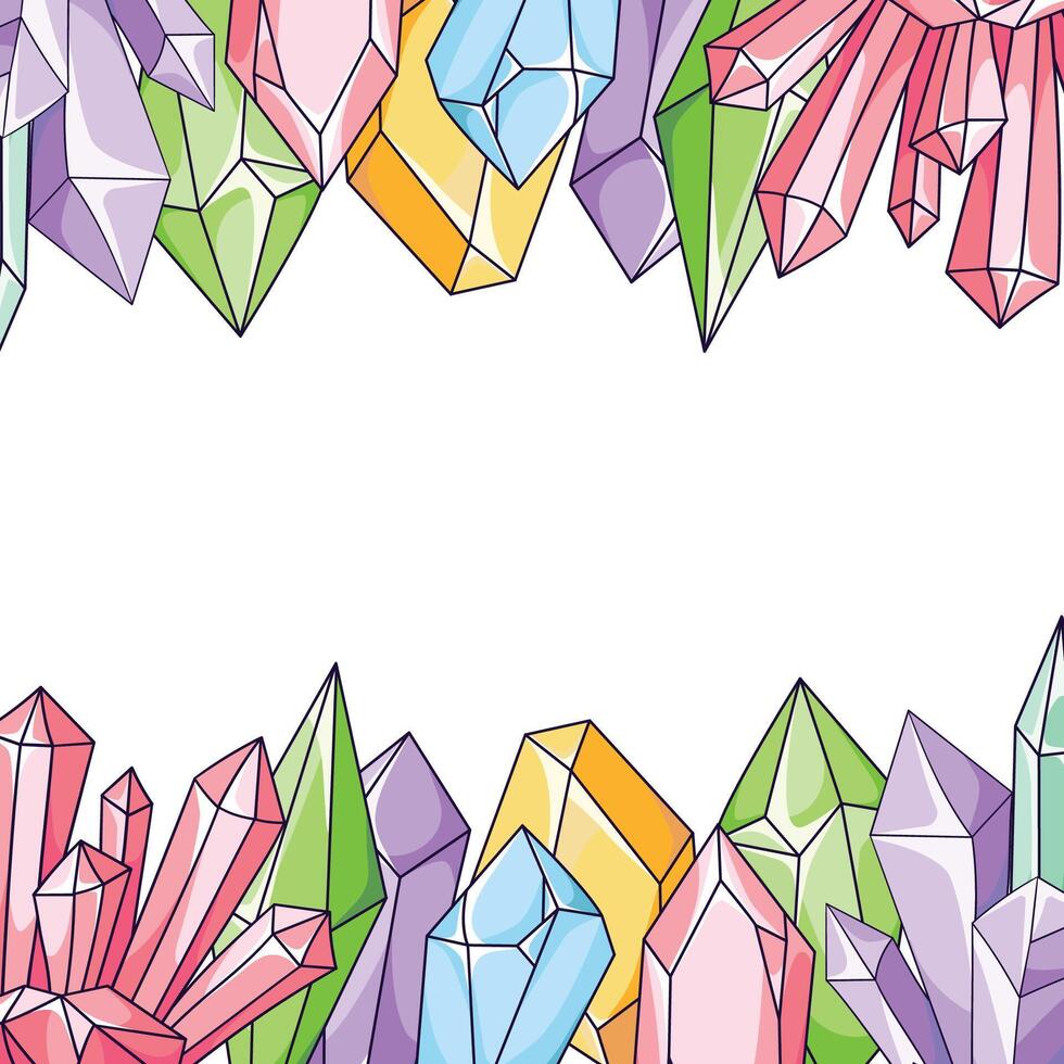 Colorful crystal design frame vector
