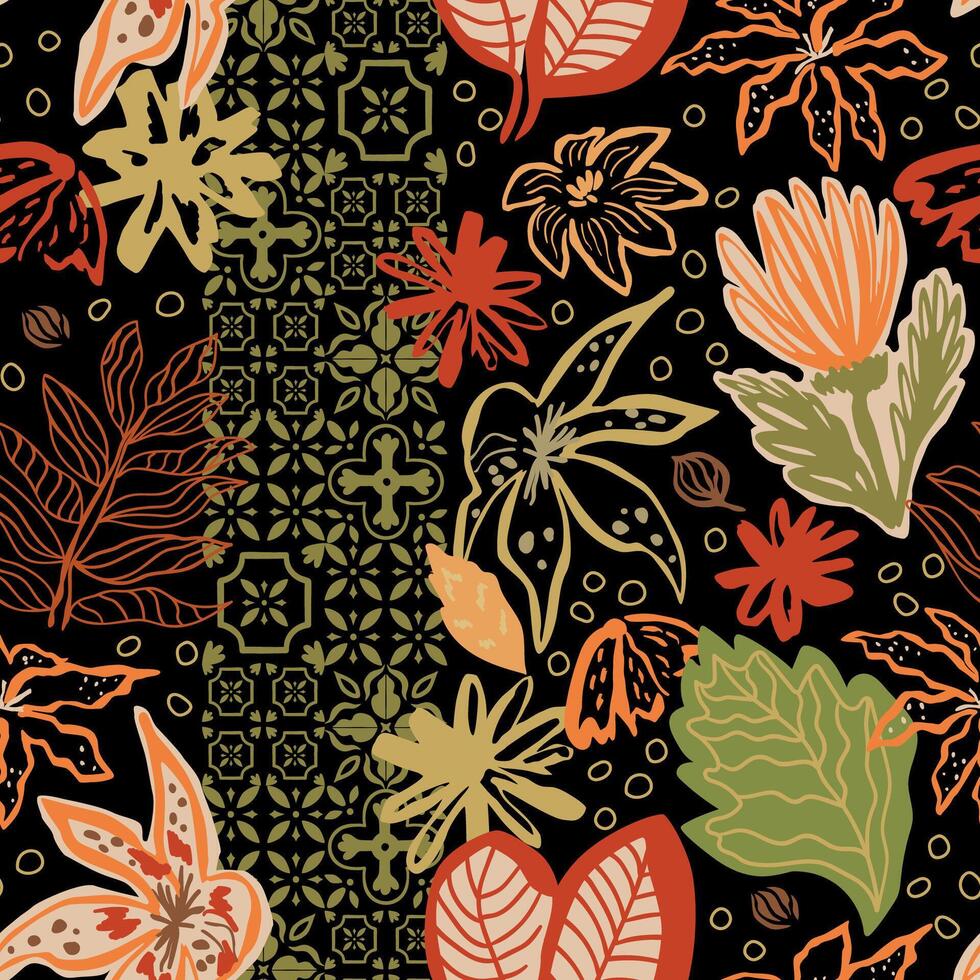 Colorful floral pattern design vector