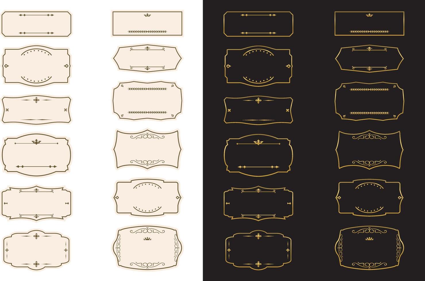 Elegant vintage label designs collection vector