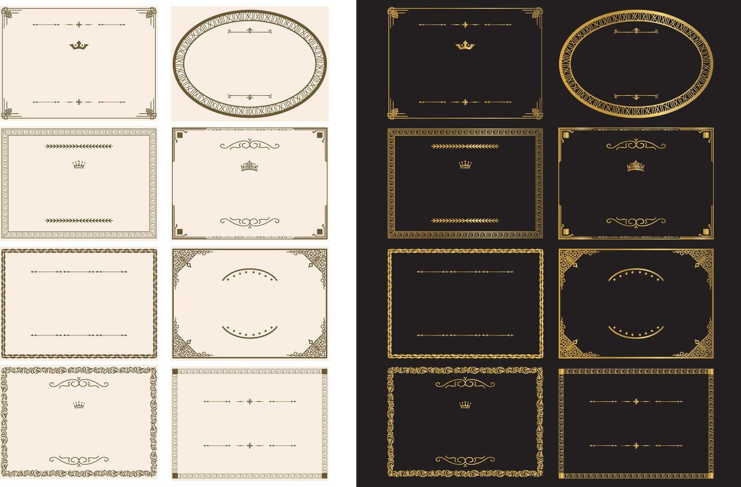 Set of vintage decorative frames vector