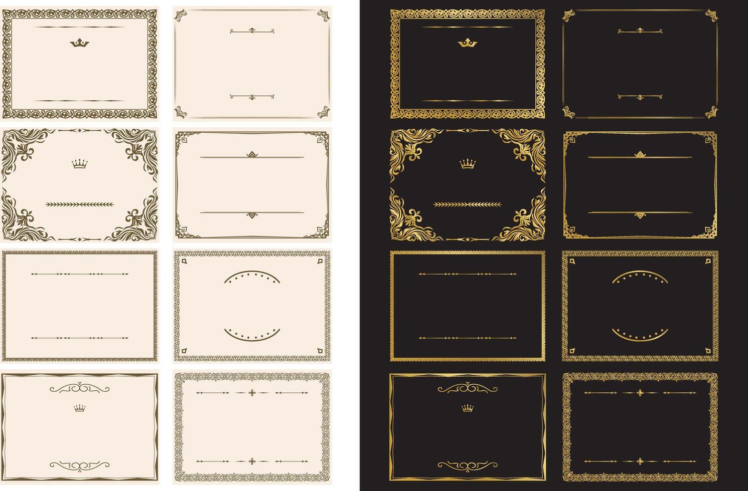 Elegant decorative frames in various styles vector