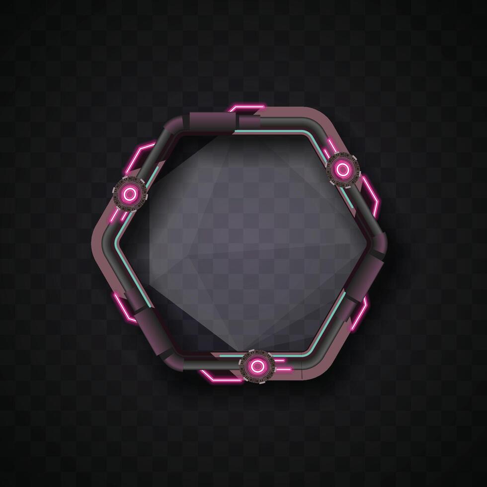 Pink hexagon banner. Simple banner. Futuristic banner. vector