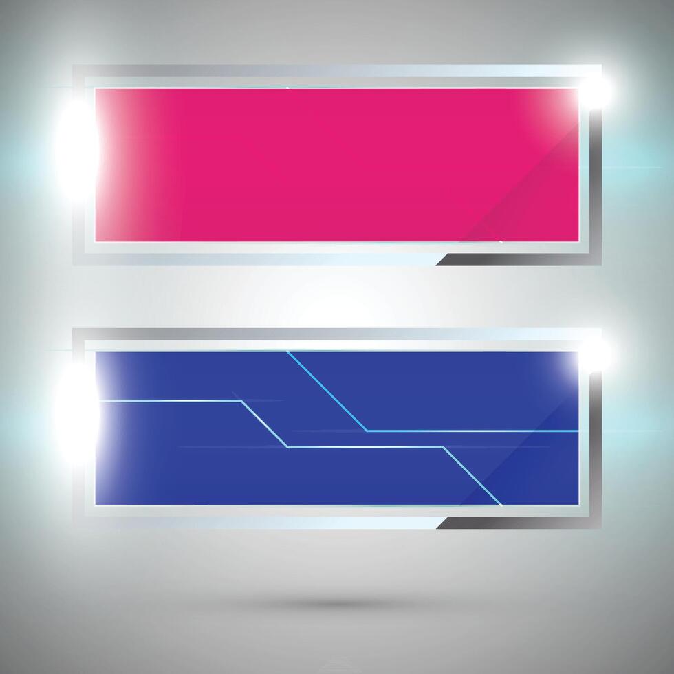 Rectangular banner design. Pink and purple banner. vector