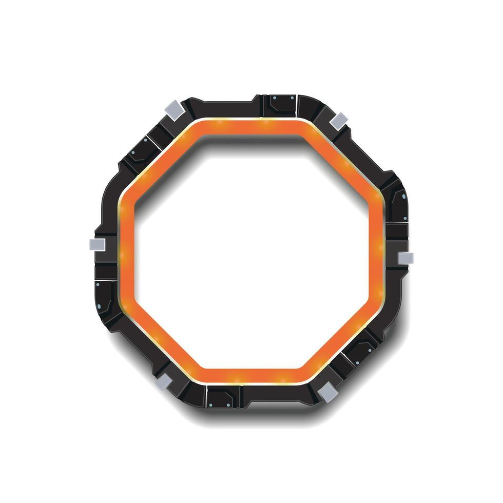 Octagonal banner. Futuristic banner. vector