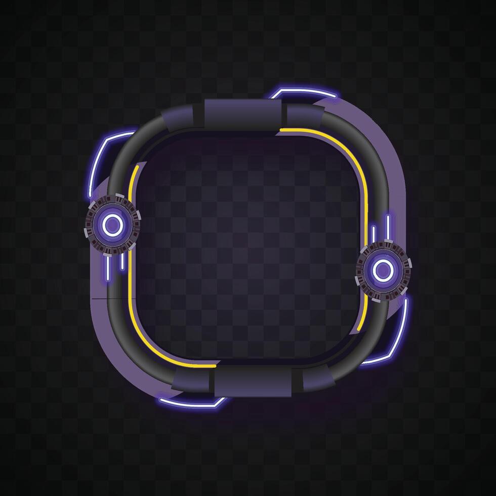 Purple square banner. Technology banner. Futuristic banner. vector