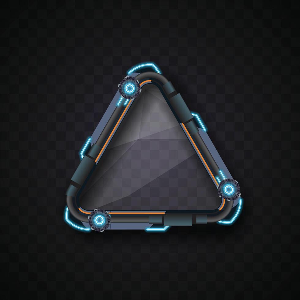Blue triangle banner. Futuristic banner set. vector