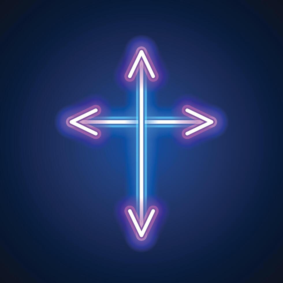 Christianity neon sign. Cross background design. vector