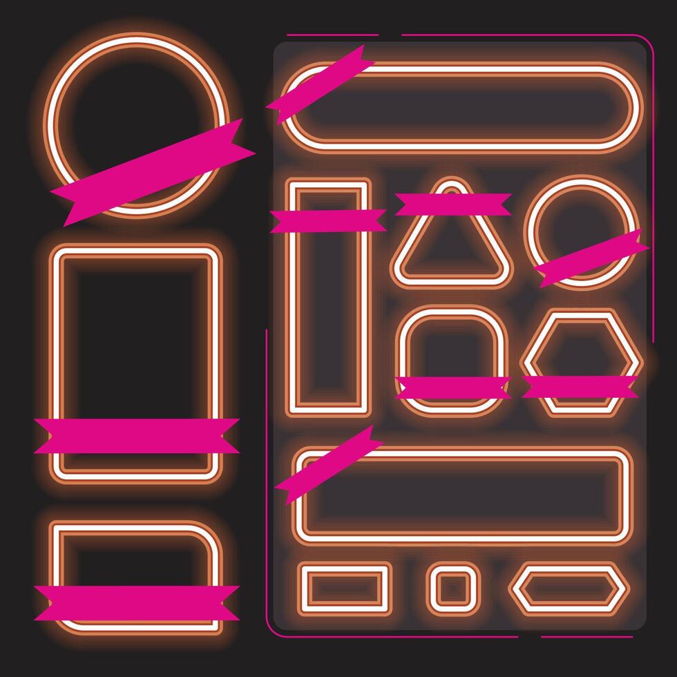 Neonn banner design. Retro banner design. vector