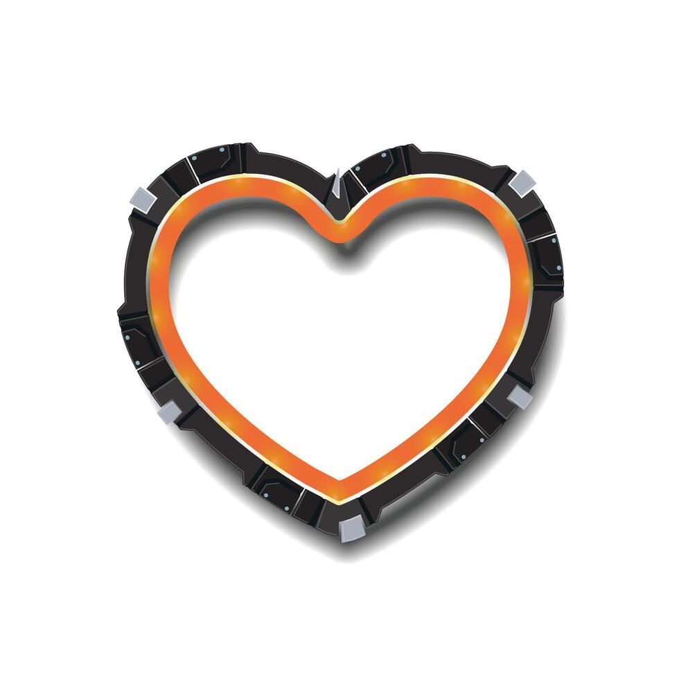 Heart banner. Futuristic banner. vector