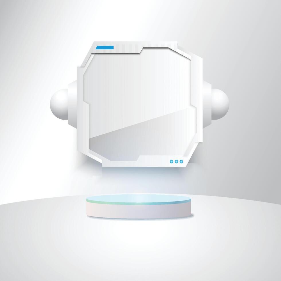 Square banner. Technology simple banner. Futuristic banner. vector