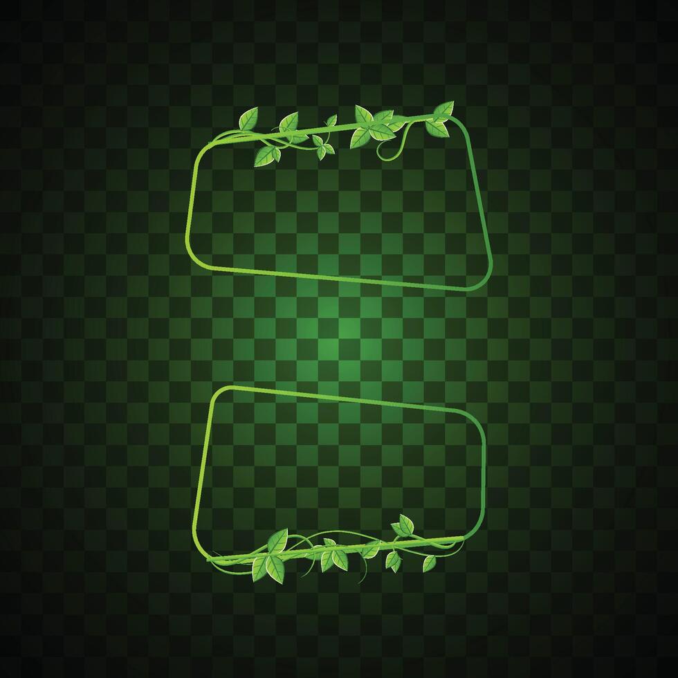 Eco Nature Leaf Frame Banner on Transparent Background vector