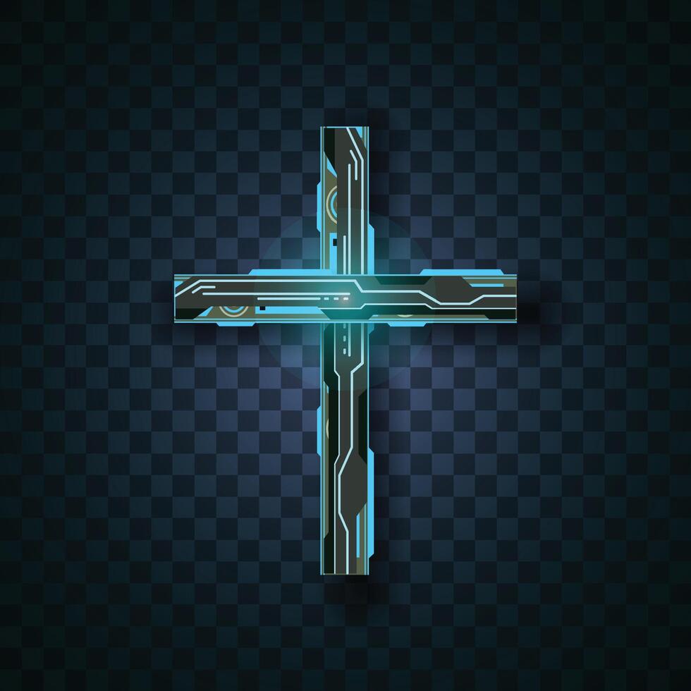 Circuitry cross design illustration vector