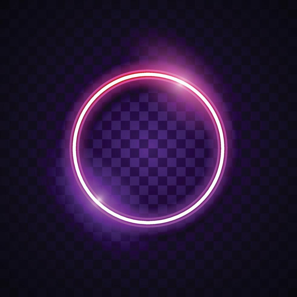 Neon circle light effect design vector