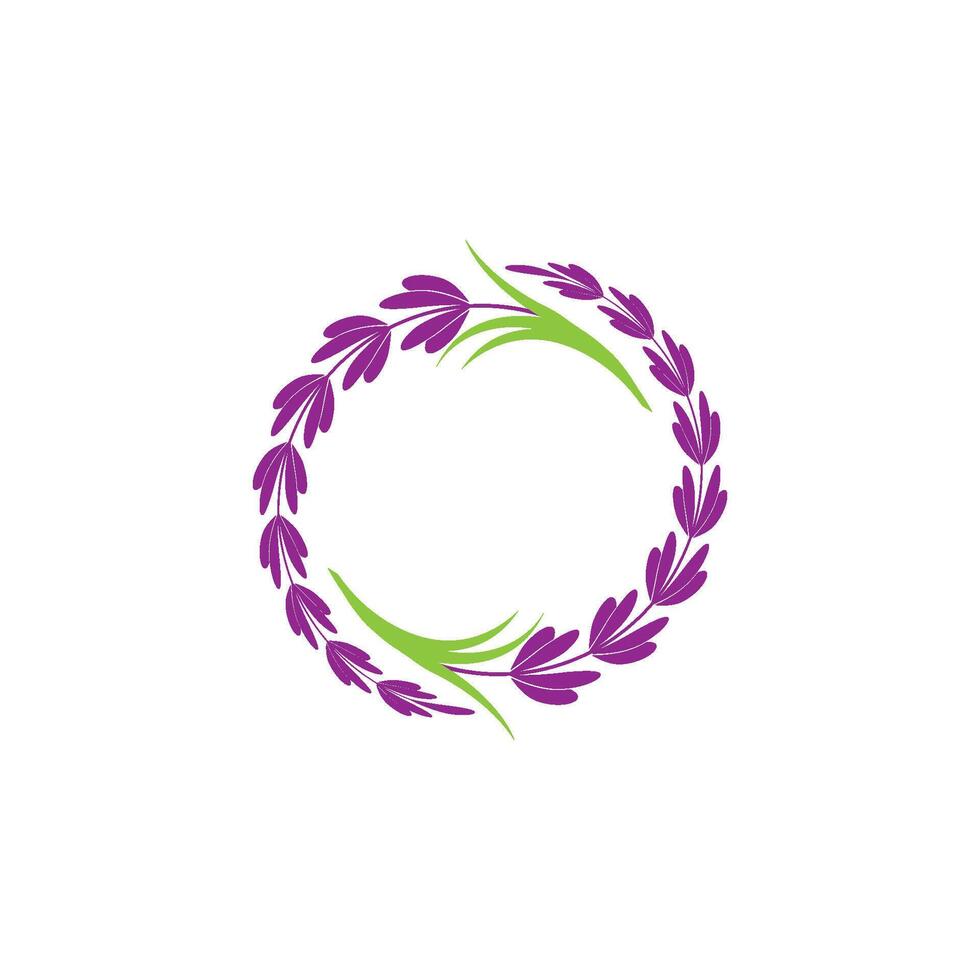 A purple and green wreath logo vector