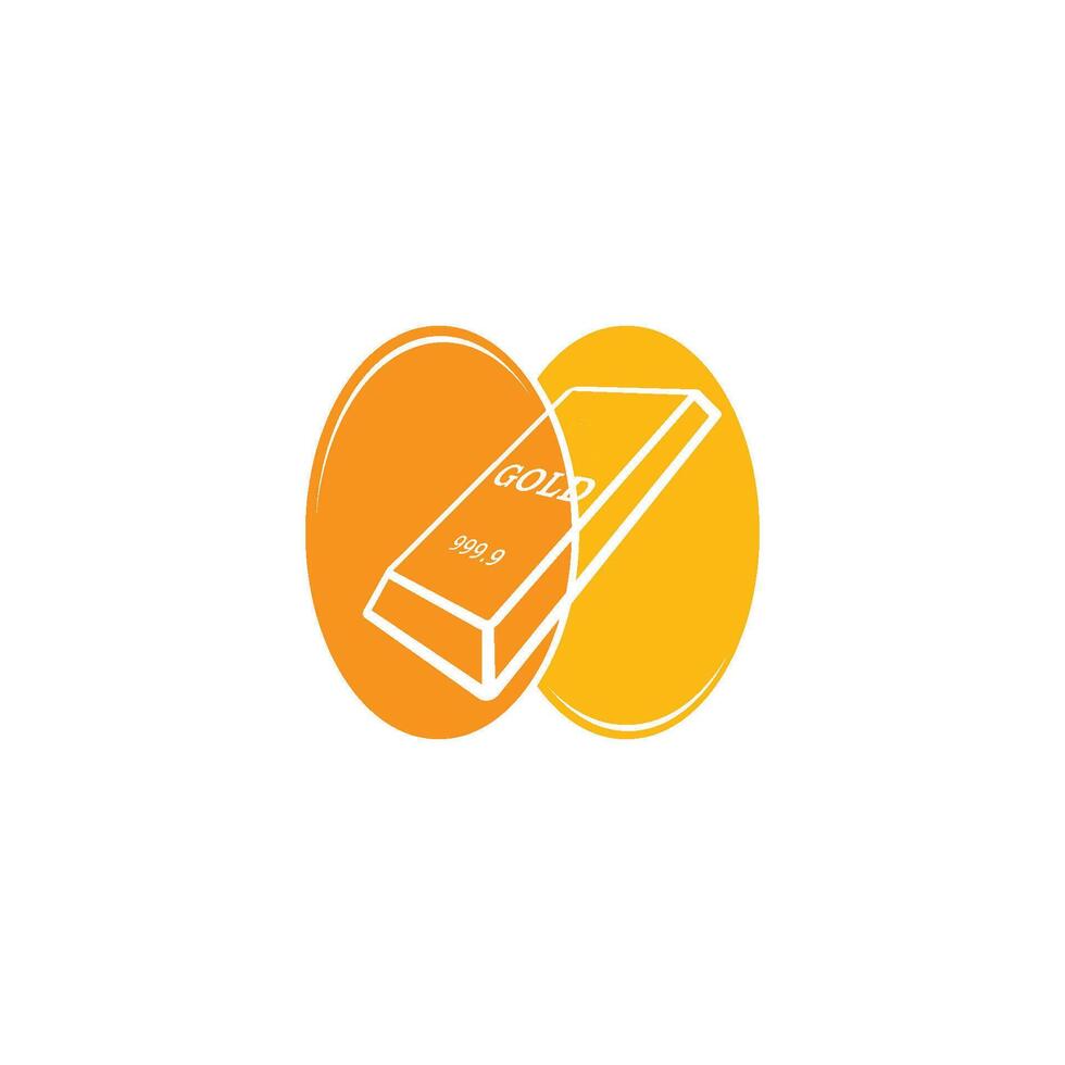 Gold bar icon illustration. vector