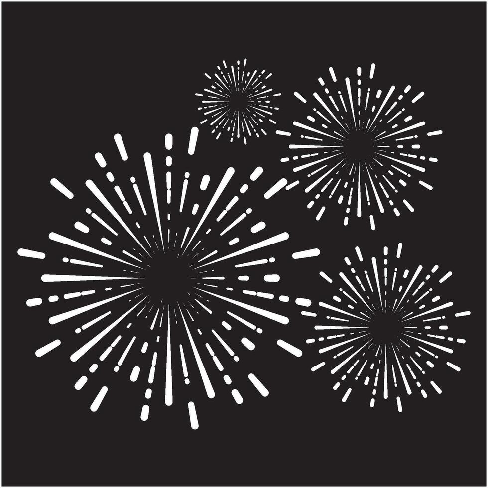 Fireworks on black background illustration vector