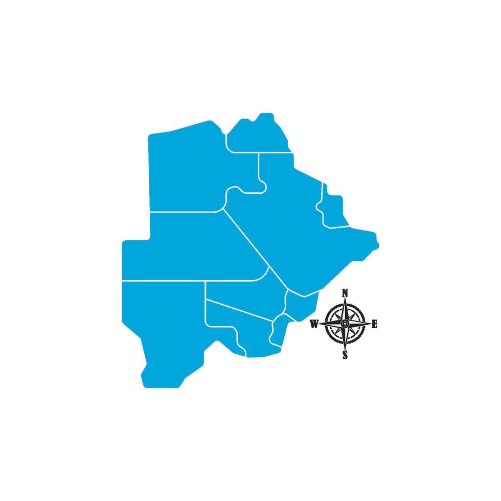 Map of malawi with compass illustration vector