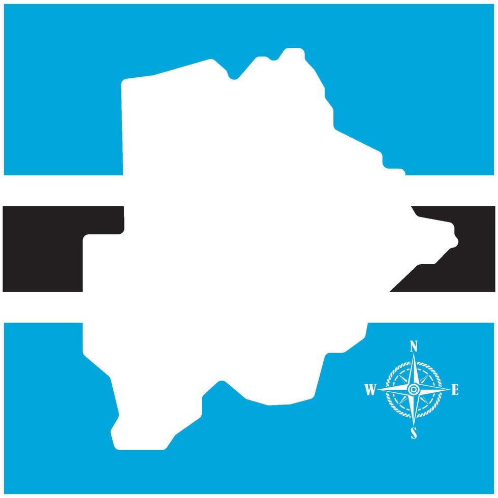 Botswana map illustration vector