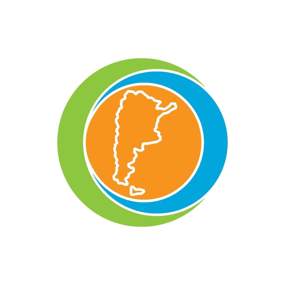 The logo for argentina is in an orange, green and blue circle vector