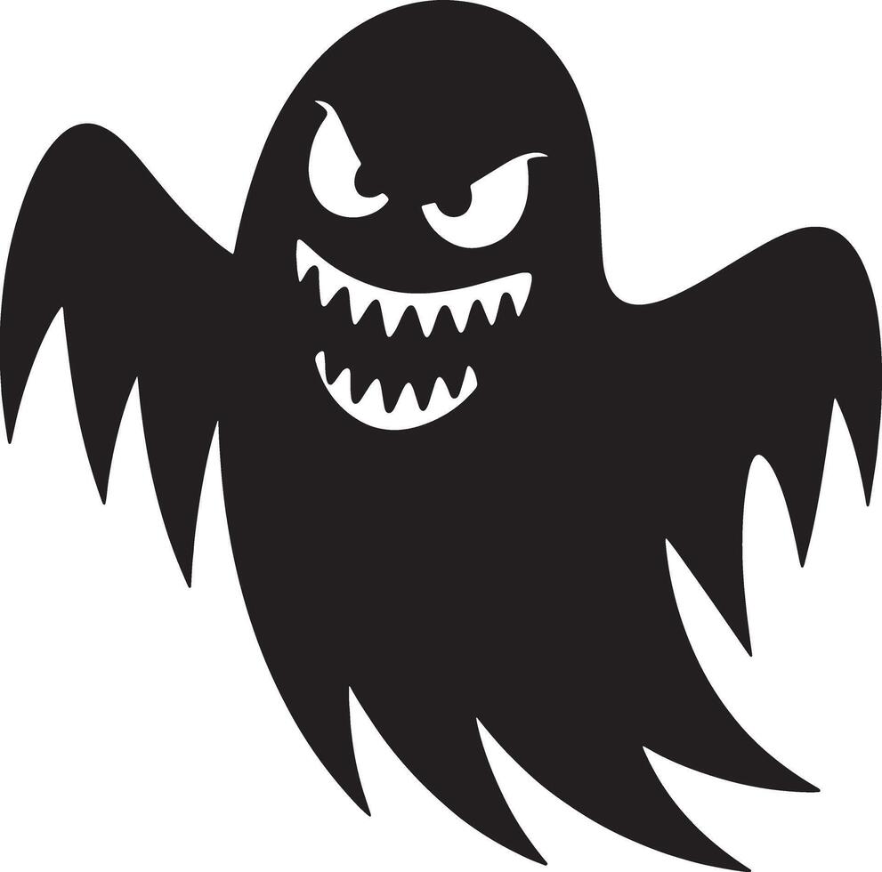 black ghost silhouette art design illustration premium quality vector