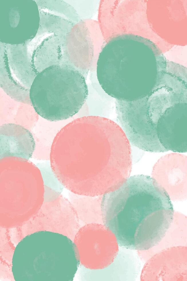 Hand Painted Watercolor Pattern with Overlapping Pastel Circles vector