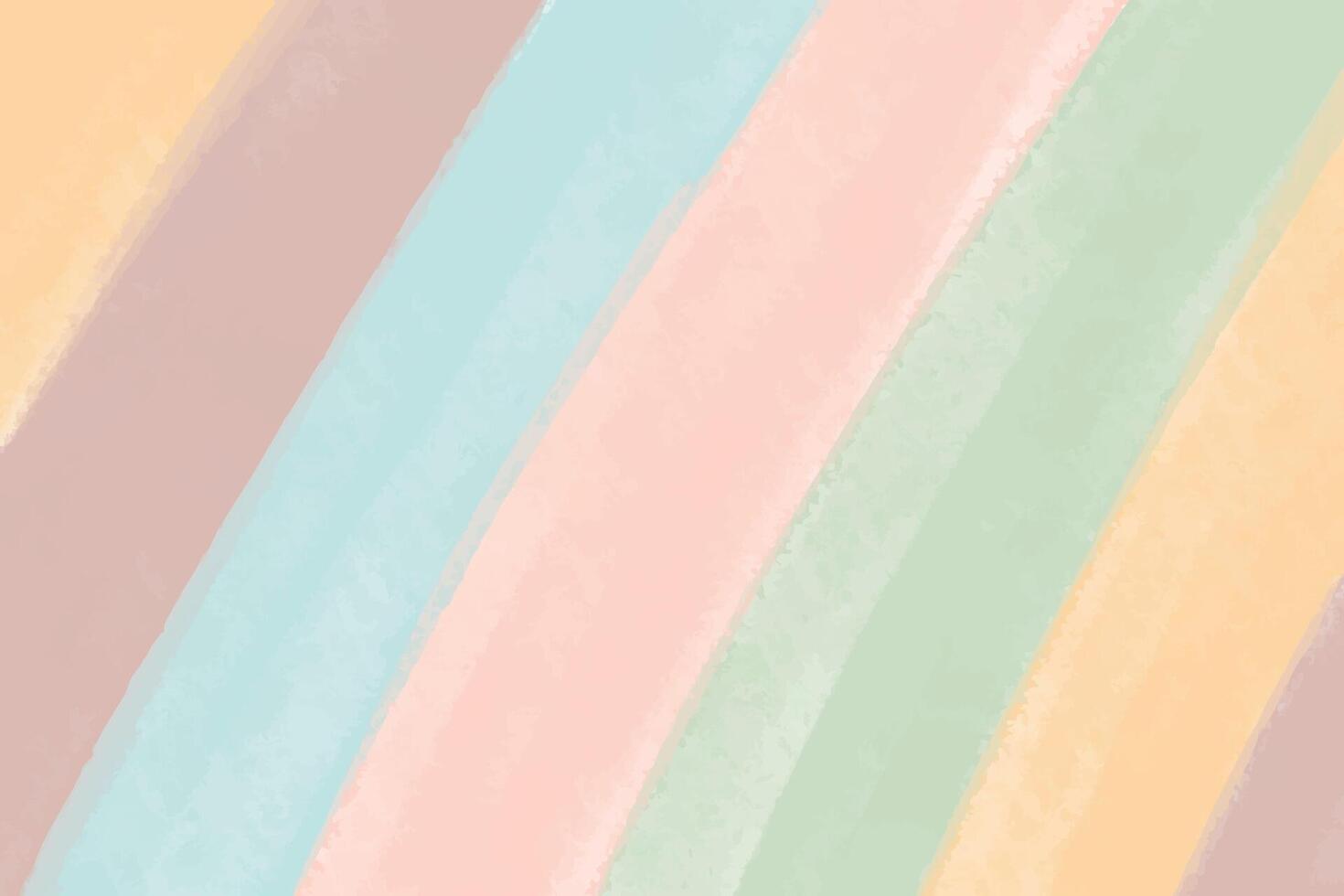 Soft Hand Painted Rainbow Stripes in Pastel Tones vector