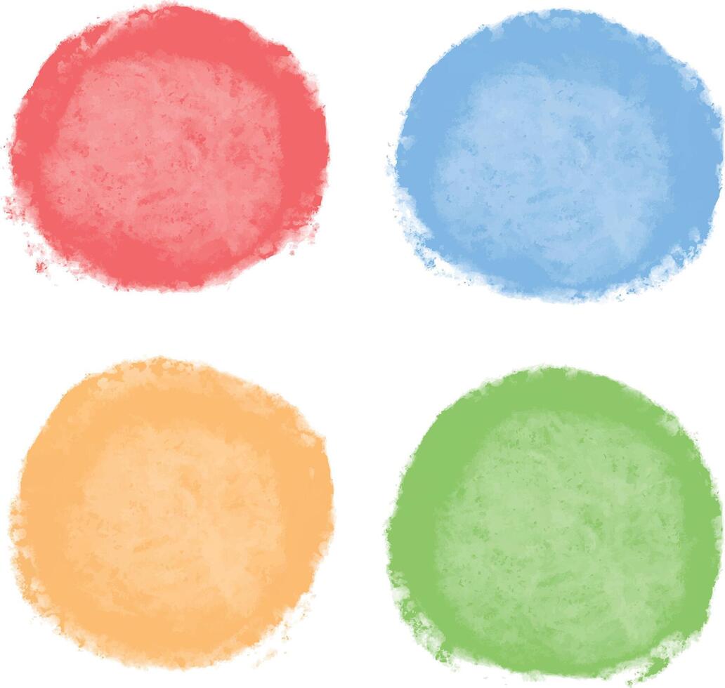 Brush Texture Circle Clipart Set on White Background vector