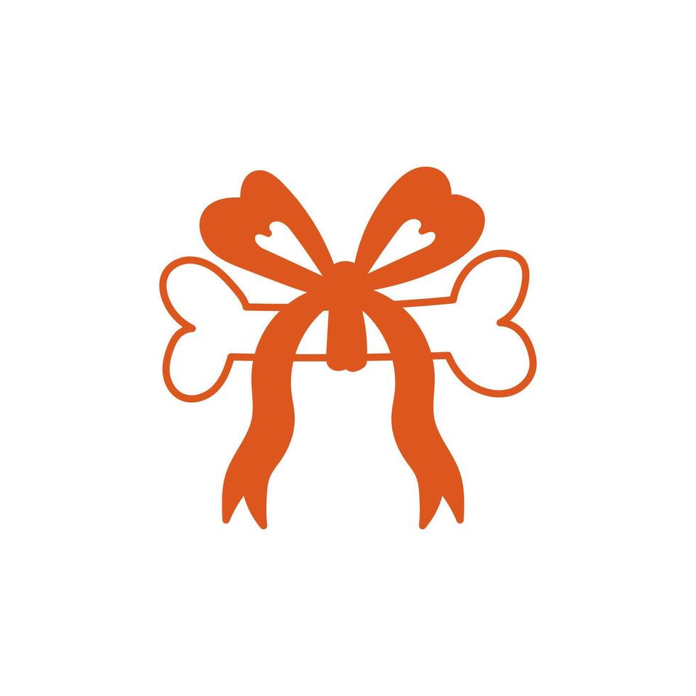 Dog Bone with Tied Bow vector