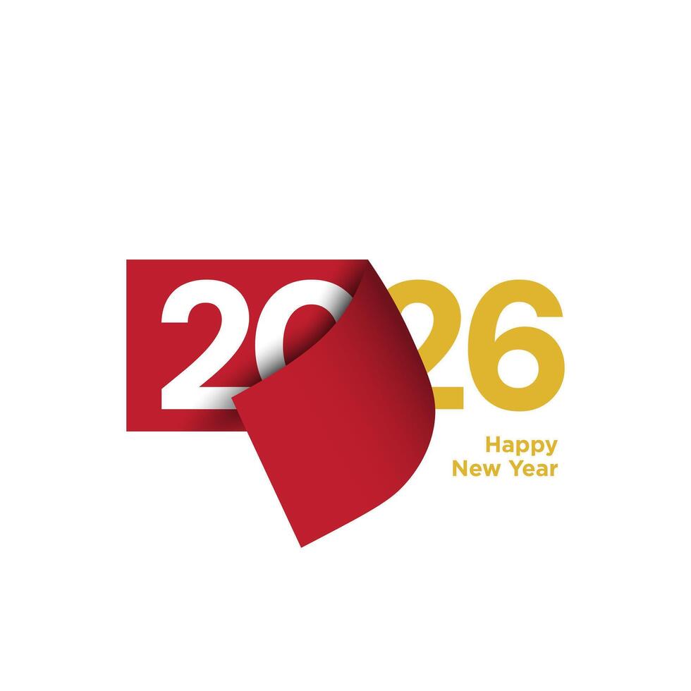 Simple and Elegant 2026 Happy New Year Background Design with new page concept. vector